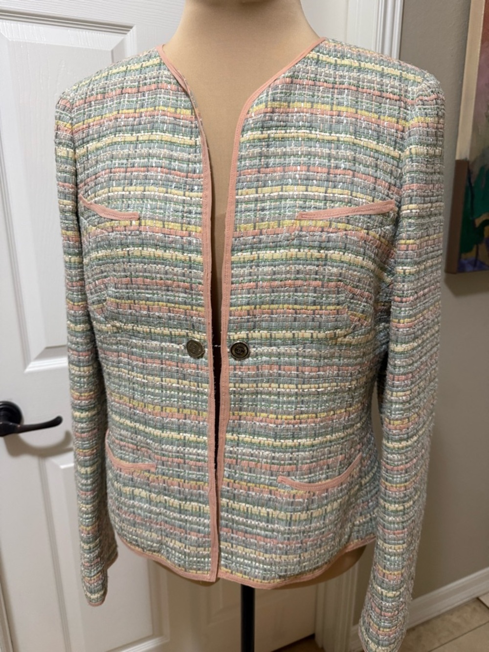 CHANEL PASTEL SILK TWEED JACKET